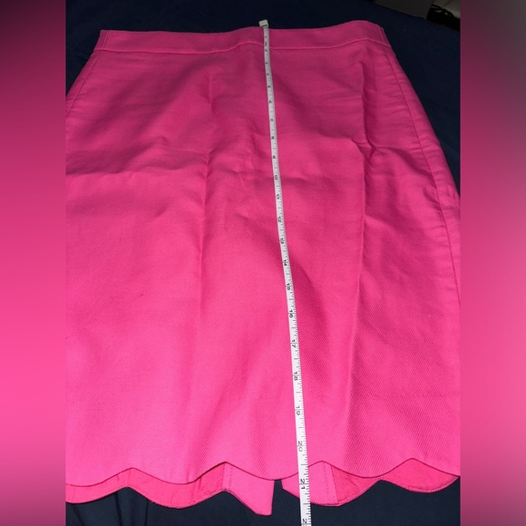 J. Crew Pink Scallop Hem Straight Pencil Skirt - Picture 6 of 7